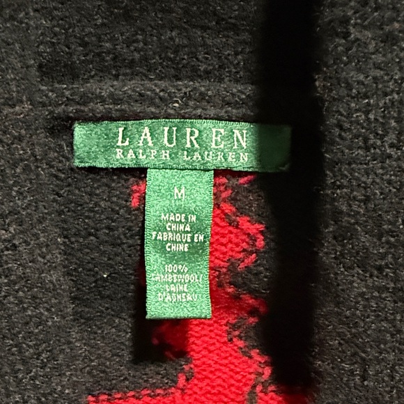 Lauren Ralph Lauren Native Aztec Lambswool Cardigan Sweater Size Medium - Picture 2 of 11